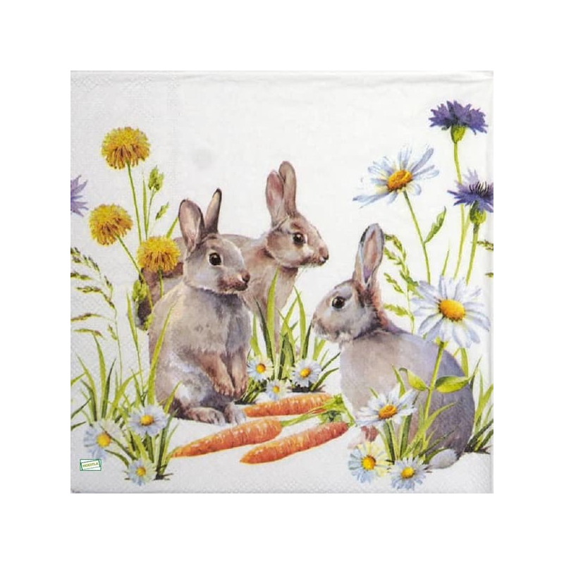 1serviette papier Lapins-24