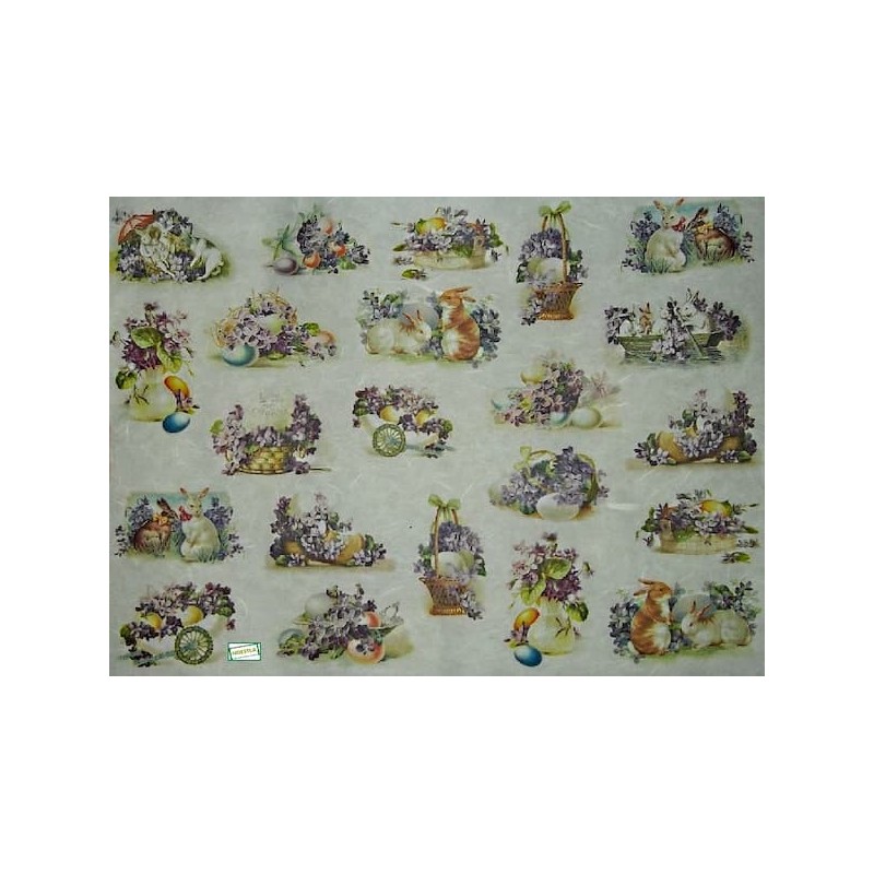 1GRAND papier riz Pâques-R196L