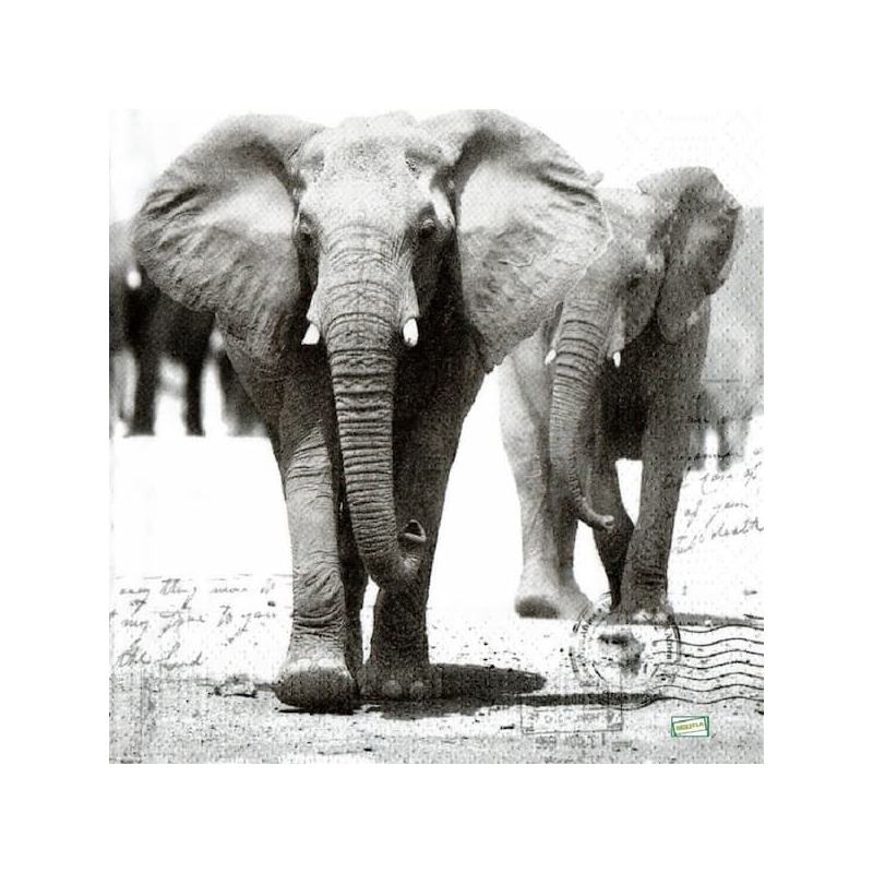 1serviette papier Eléphants-8