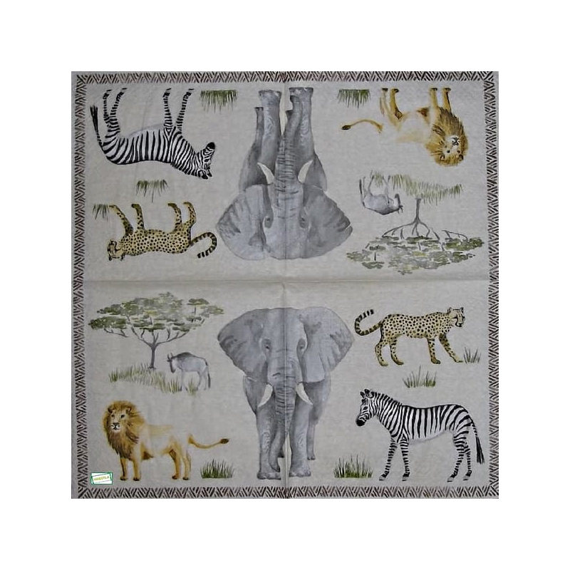 1 serviette Animaux Afrique-28