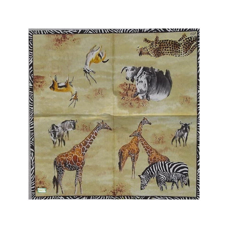 1 serviette Animaux Afrique-49