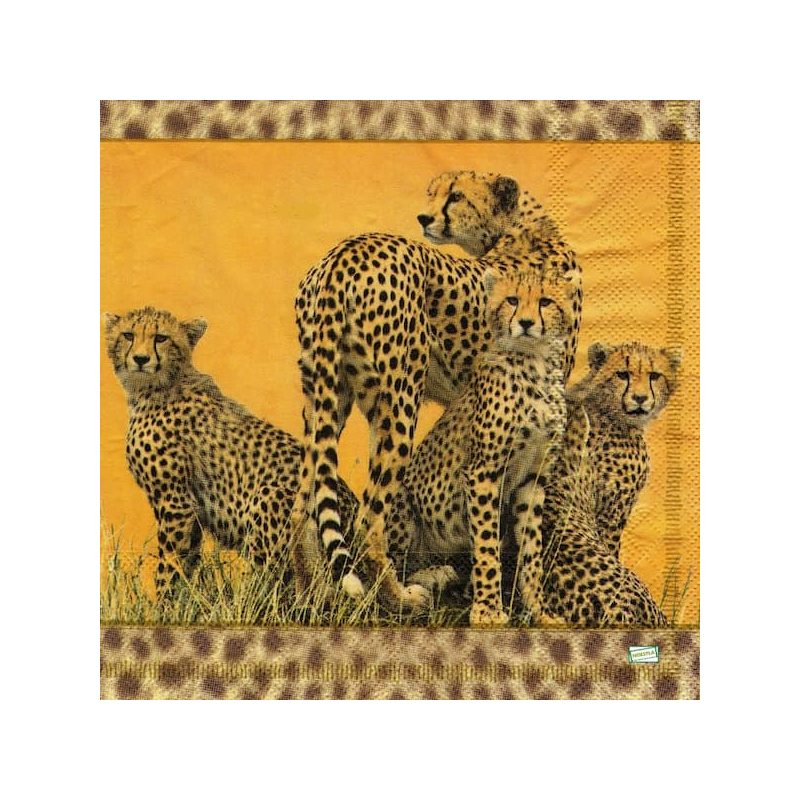 1serviette papier Léopards-86