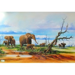 papier riz Les éléphants6ZAN223G