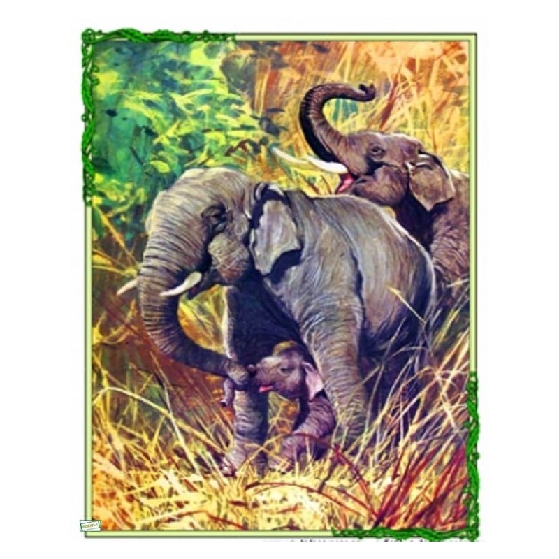 papier riz Les éléphants-ZAN232G