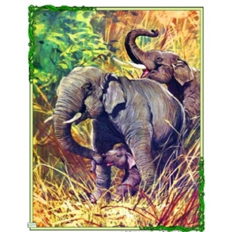 papier riz Les éléphants-ZAN232G