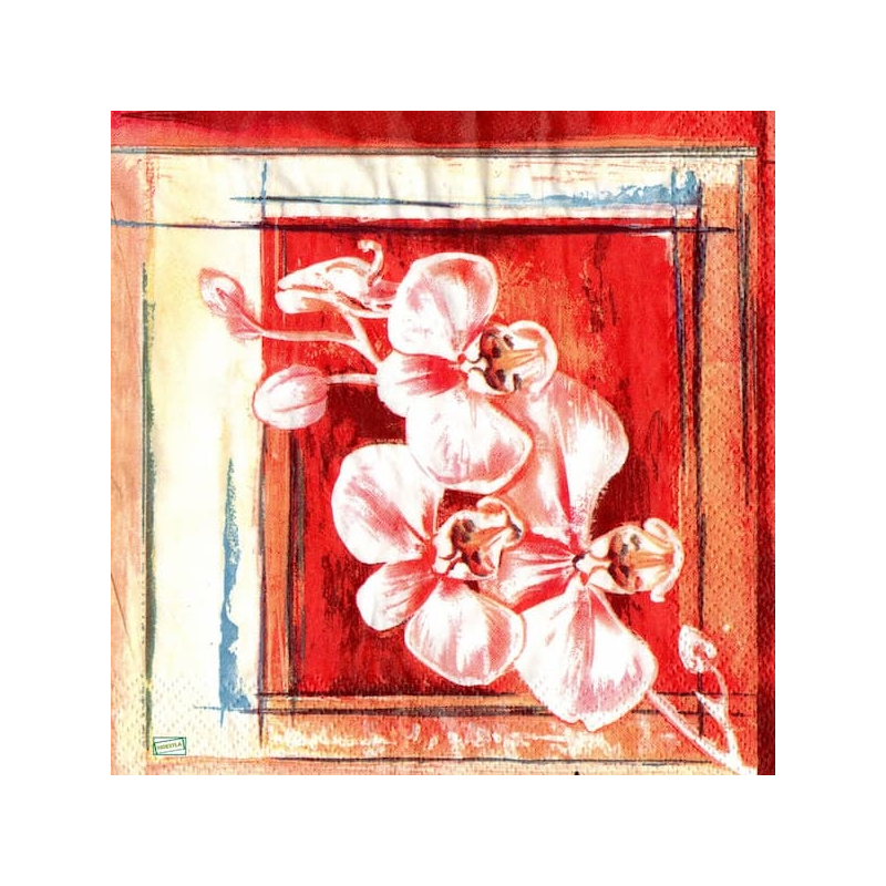 1serviette papier Orchidés-33