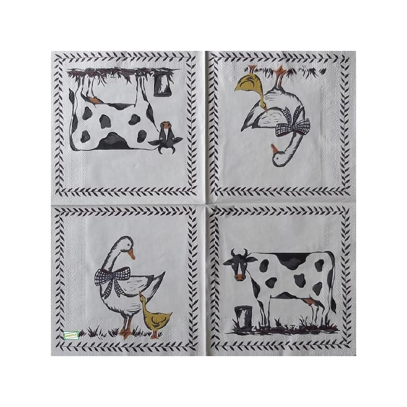 1serviette Animaux Ferme-27