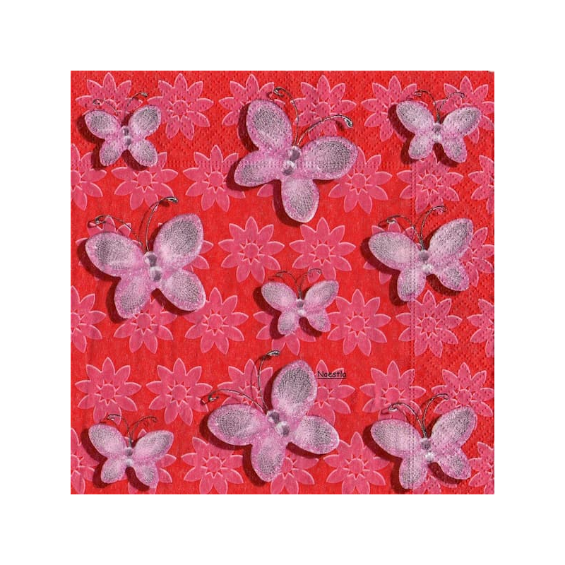 4 serviettes Papillons-11