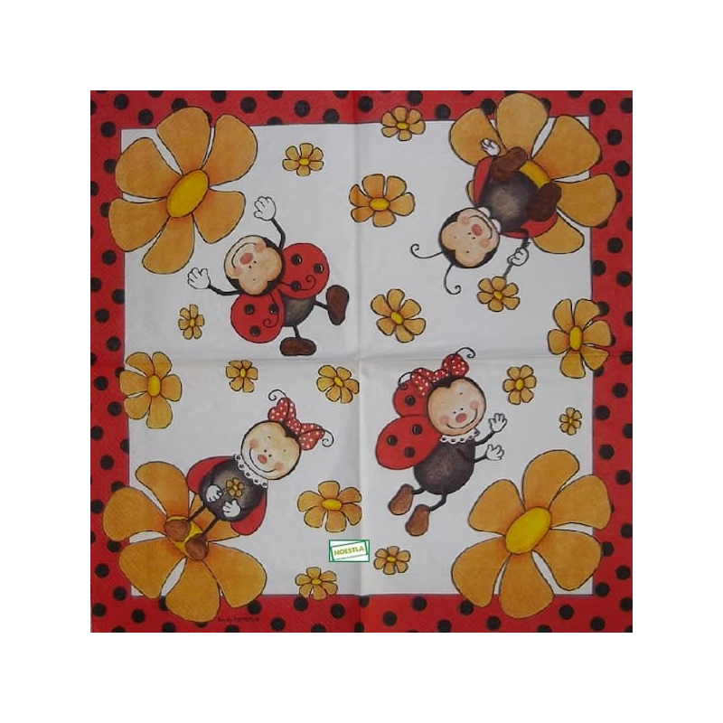 1 serviette Coccinelles -92