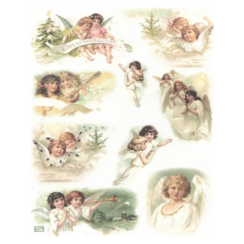 1 papier de riz Anges -R196