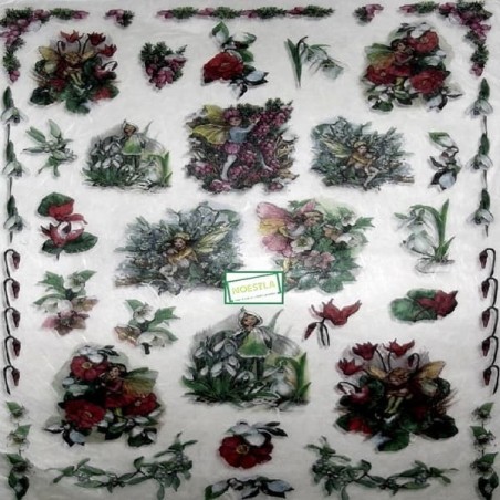 1GRAND papier de riz Fées -X1