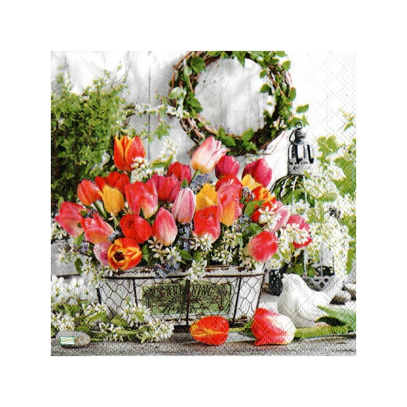 1 serviette papier Tulipes -11
