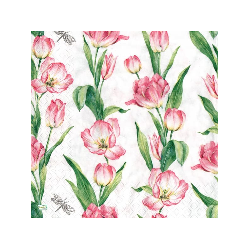 1 serviette papier Tulipes -12