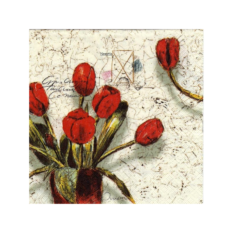 1 serviette papier Tulipes -16