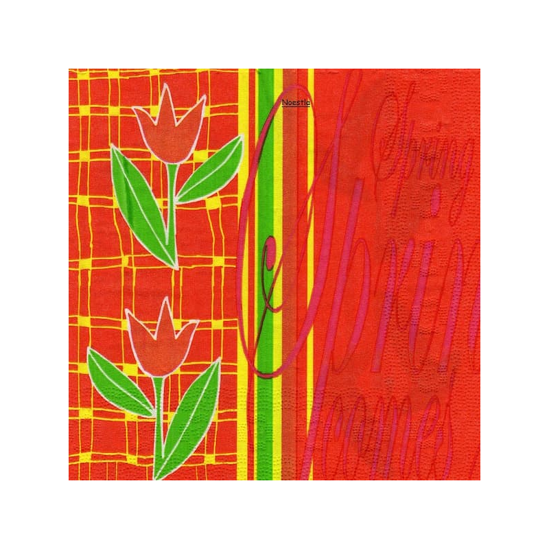1 serviette papier Tulipes -24