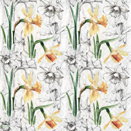 1 serviette Jonquilles-34