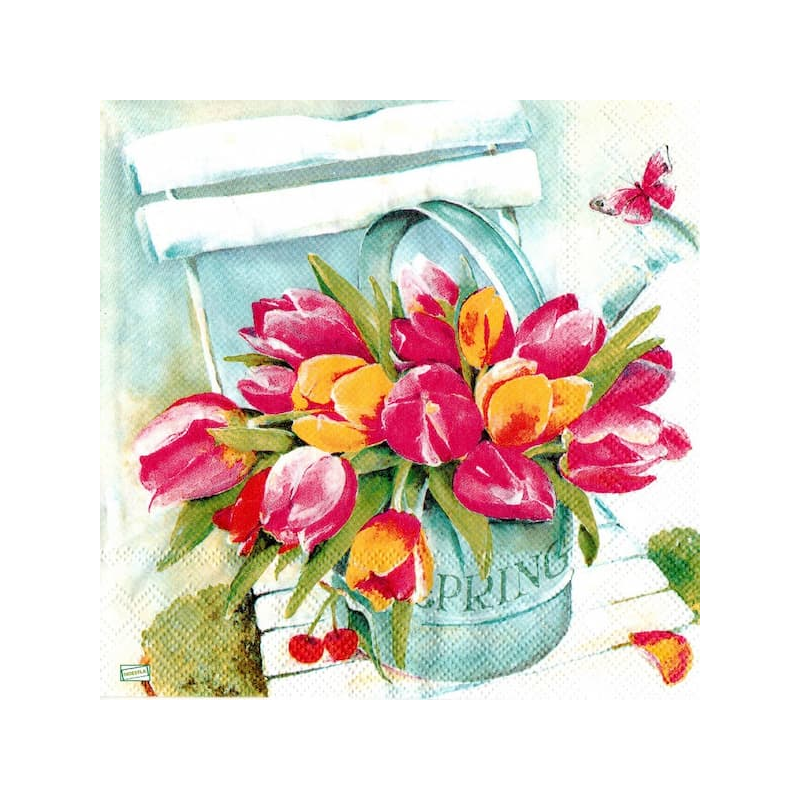 1 serviette papier Tulipes-52