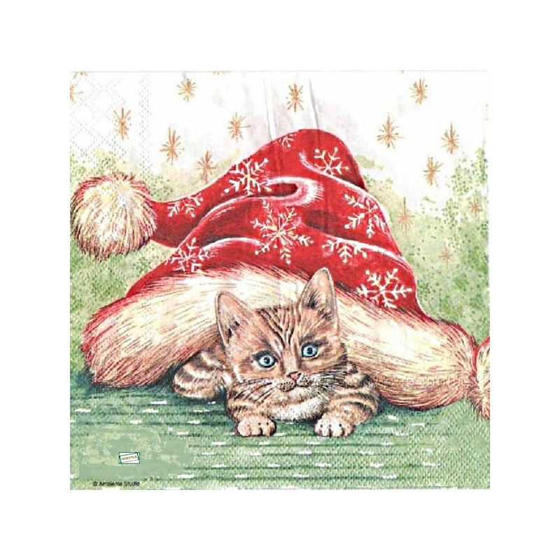 1serviette papier Chat-36