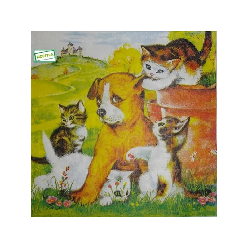 1serviette papier Chats-55