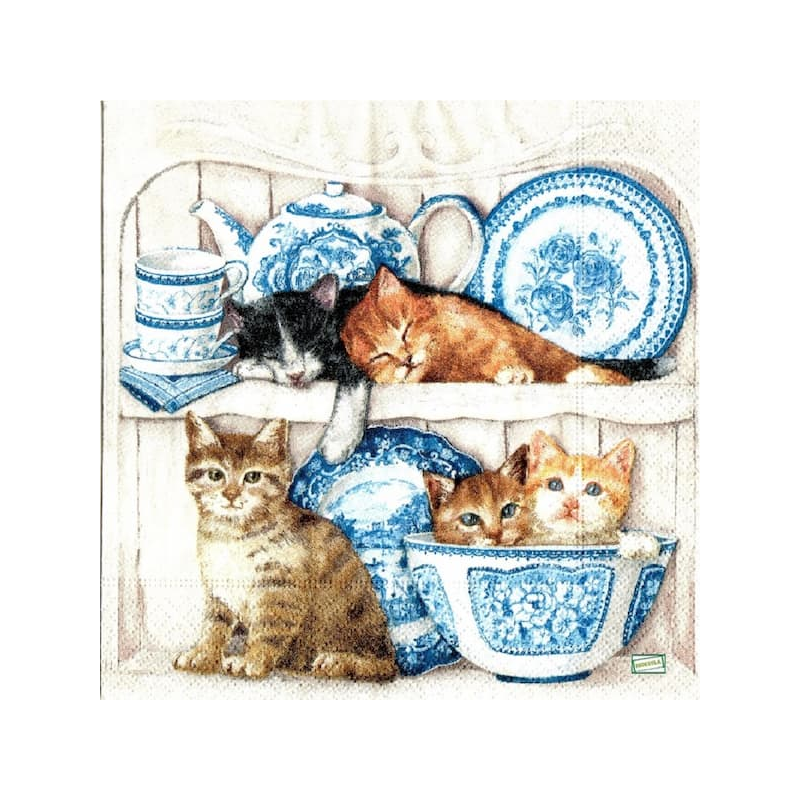 1 serviette Les chats - 25