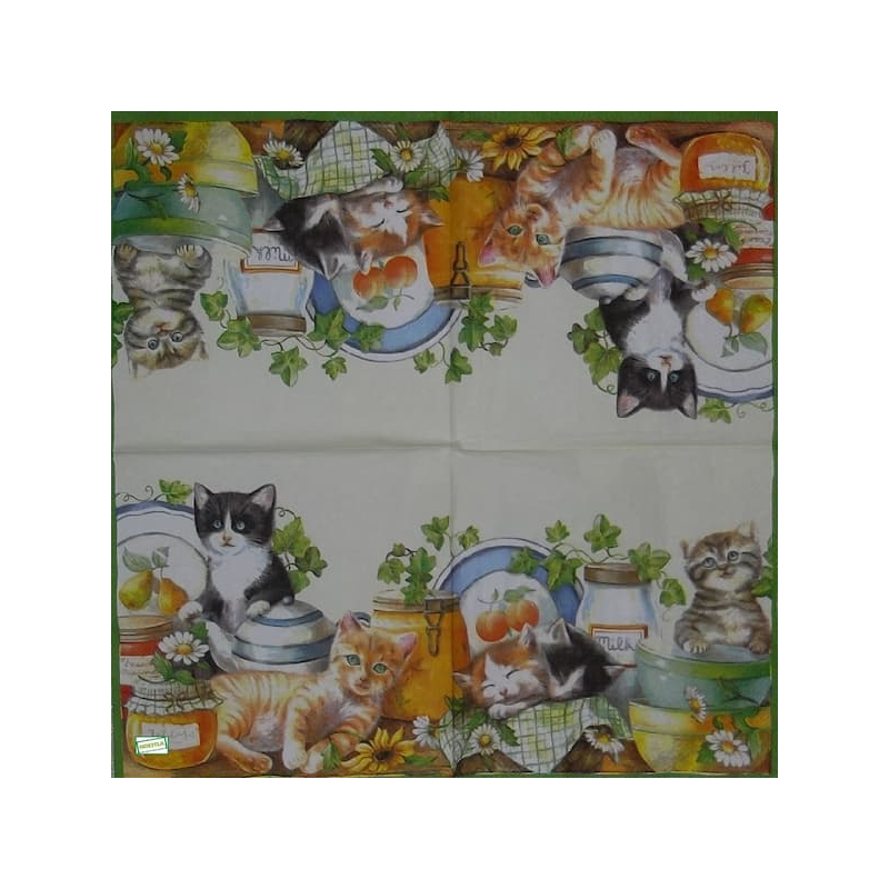 1 serviette Les chats - 48