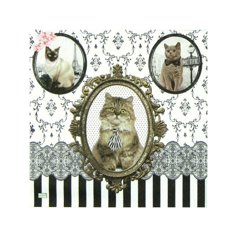 1serviette papier Chats-83