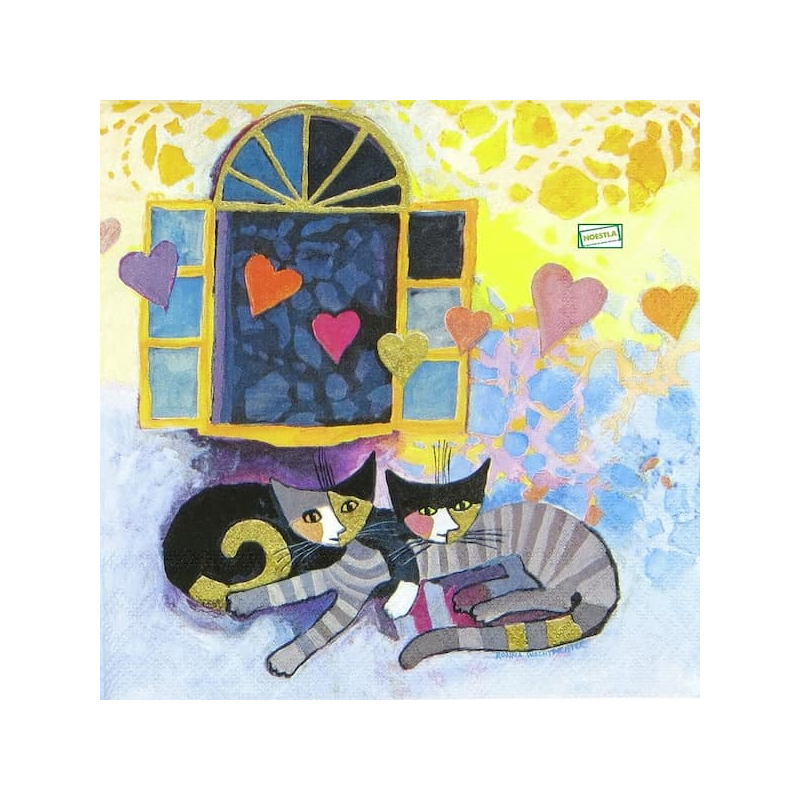 1serviette papier Chats-99