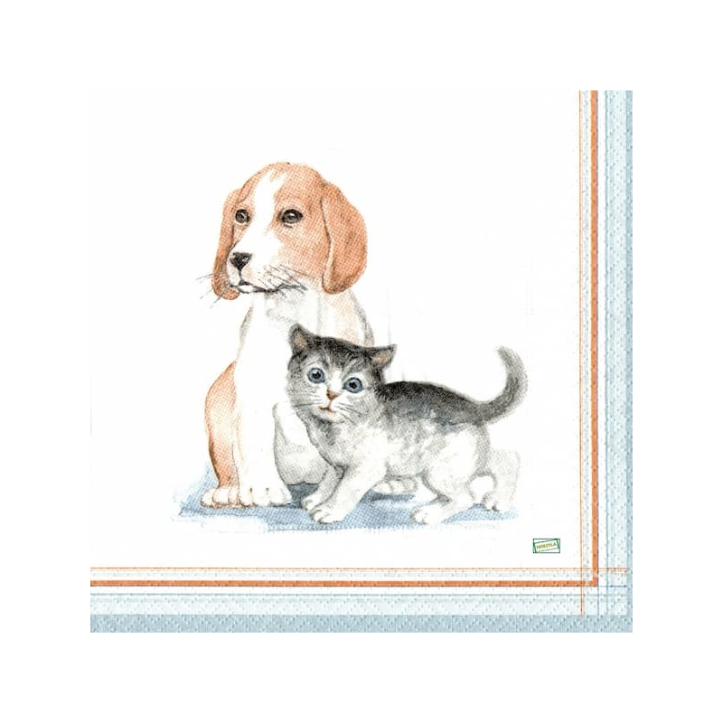 1 serviette Chat Chien -116