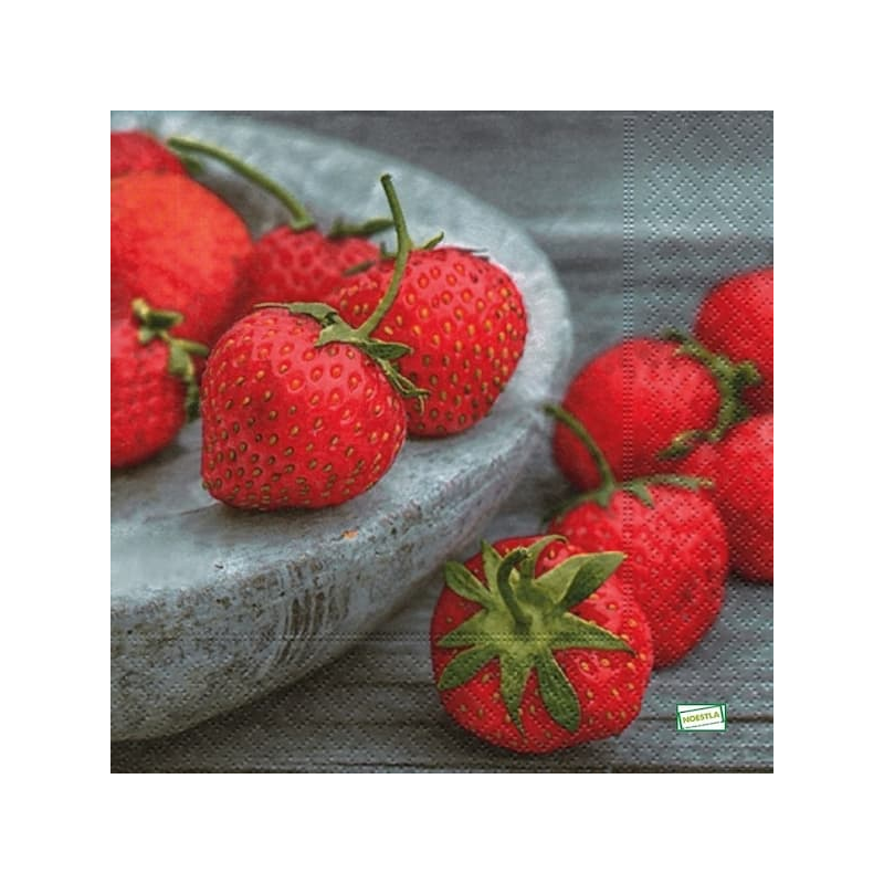 1serviette papier Fraises -1