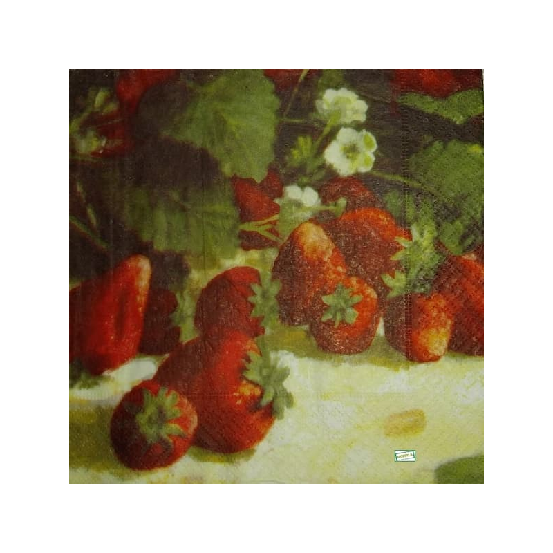 1 serviette Les fraises -2