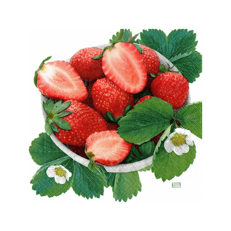 1 serviette Les fraises -5