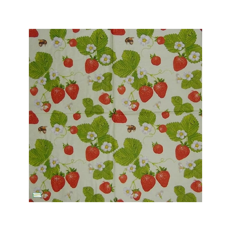 1 serviette Les fraises -7