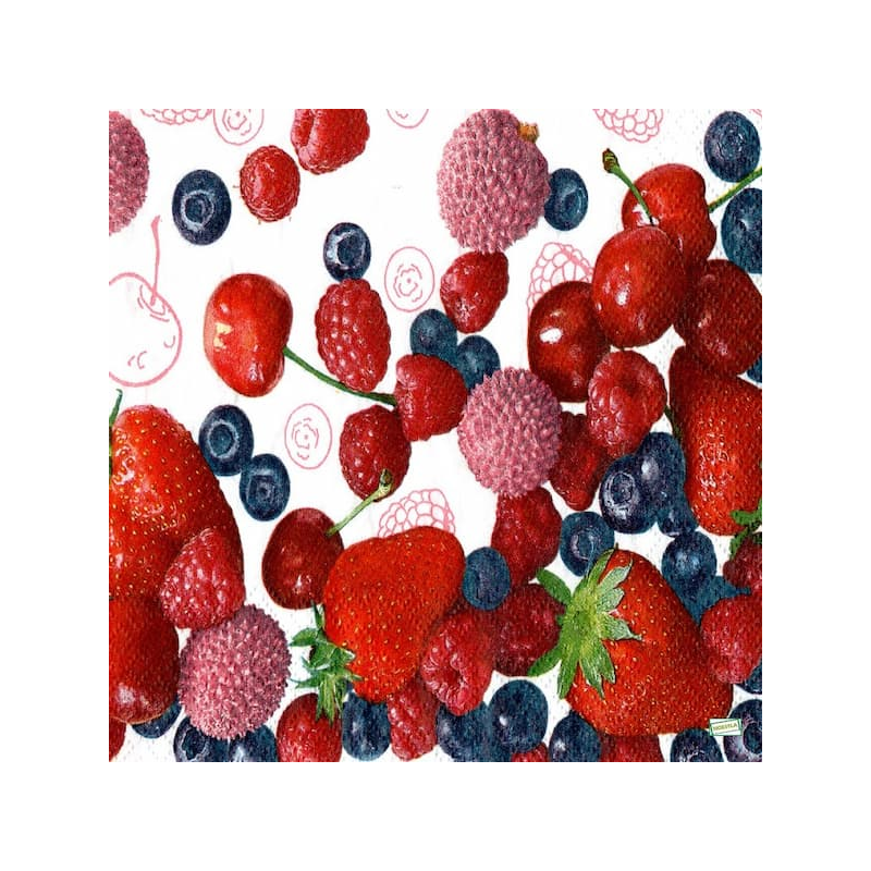 1 serviette Fruits rouges -21