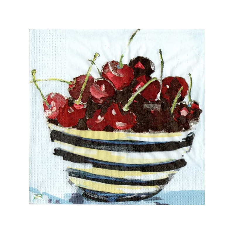 1serviette papier Cerises -23