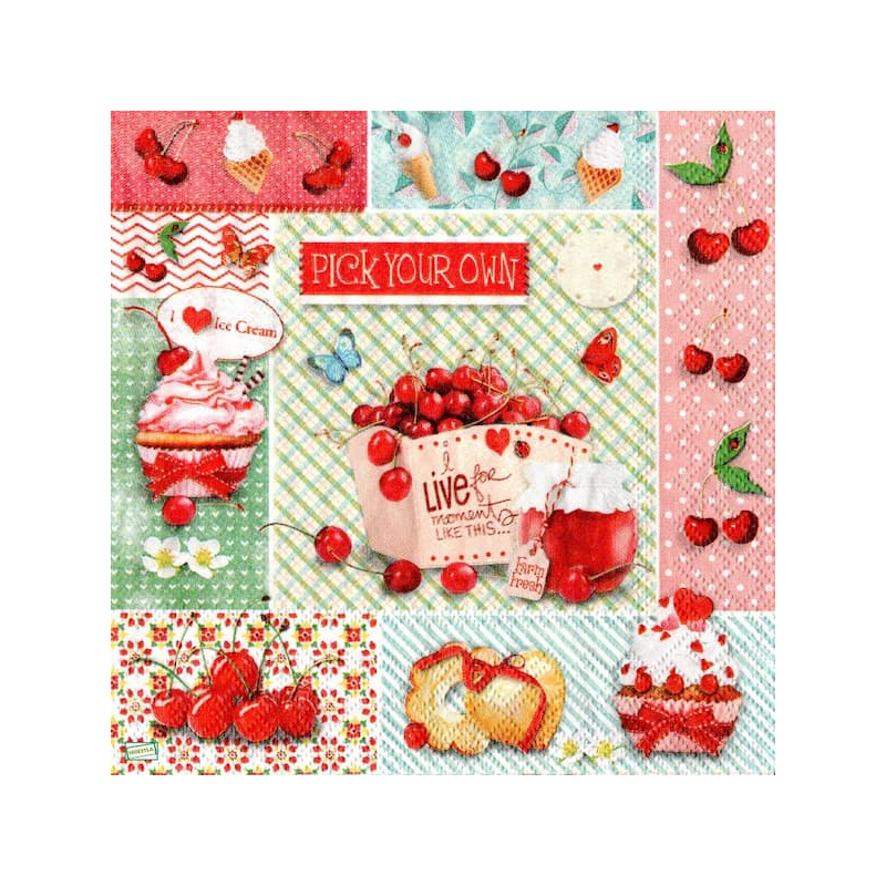 1 serviette Les cerises -35