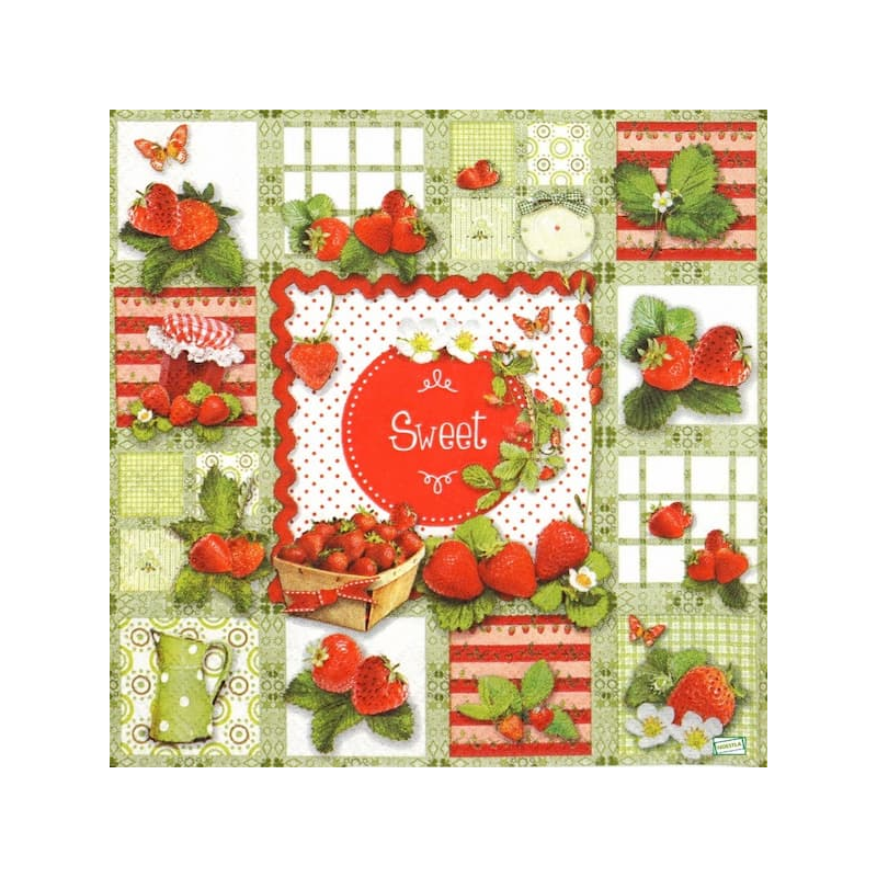 1 serviette Les fraises -36