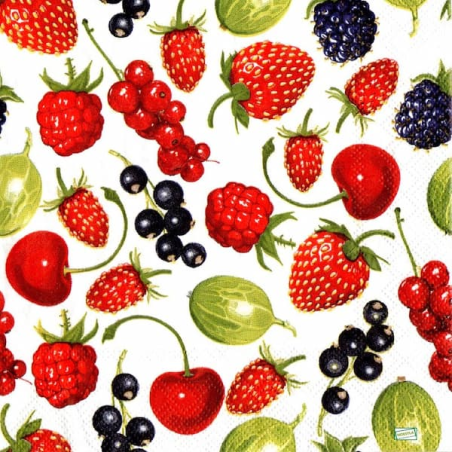 1 serviette Fruits rouges -50