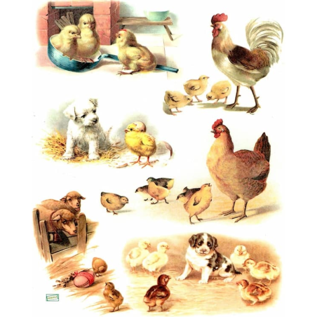 1 papier de riz Animaux -R472