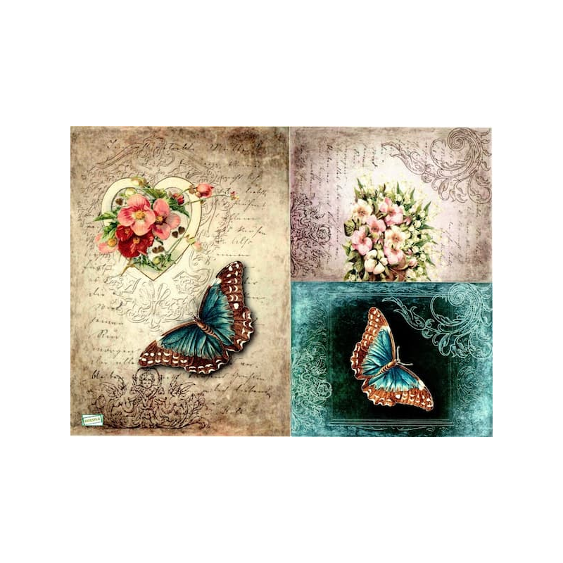 papier riz Les papillons -R524