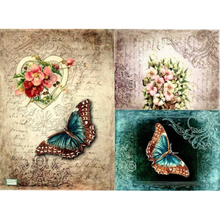 papier riz Les papillons -R524