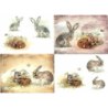 1papier riz Les lapins -R1355