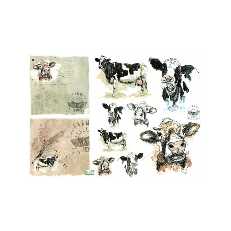 1papier riz Les vaches -R1561
