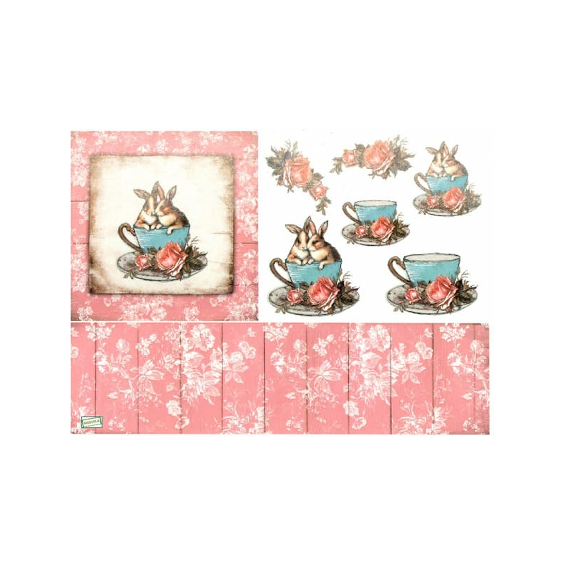 1papier riz Les lapins -R1584