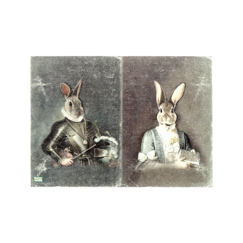 1papier riz Les lapins-R1813
