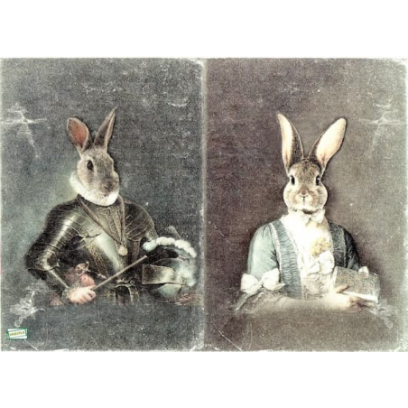 1papier riz Les lapins-R1813