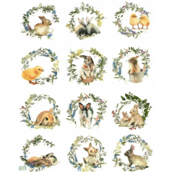 1papier riz Les lapins-R1827