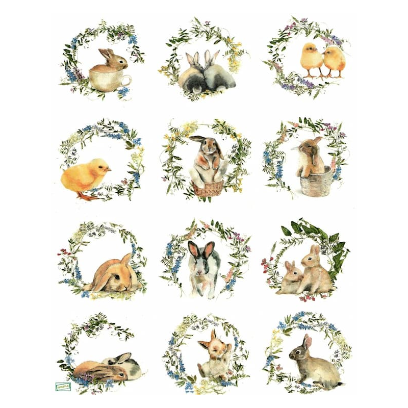 1papier riz Les lapins-R1827