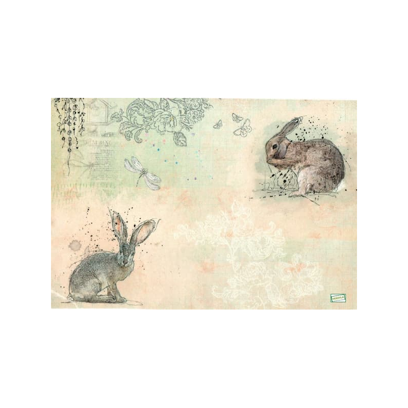 1papier riz Les lapins-R2020