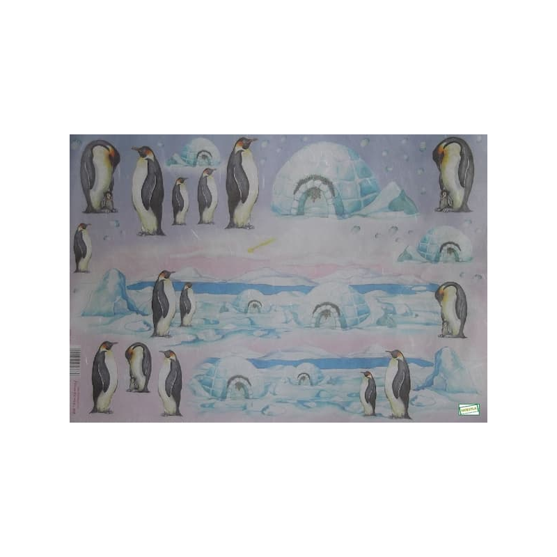 Papier riz Les pingouins-STA2