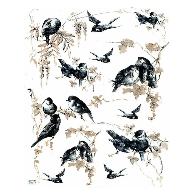 1papier de riz Oiseaux-R201